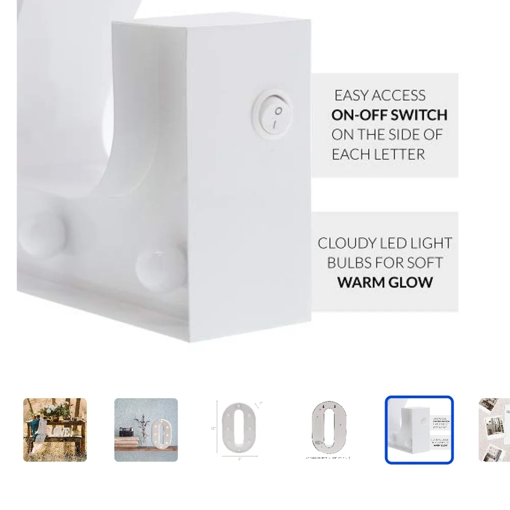 Metal White 0 Number AA Battery Light Up Wall (41)